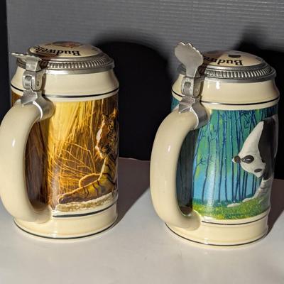 Handcrafted Endangered Species Steins "Asian Tiger" & "Giant Panda"