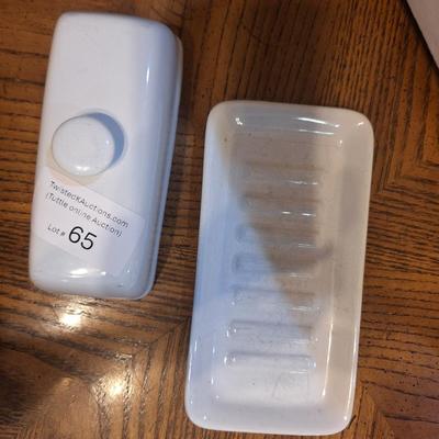 Sale Photo Thumbnail #1265: White ceramic butter dish