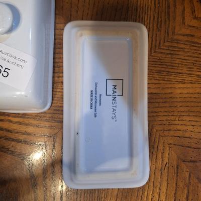 Sale Photo Thumbnail #1266: White ceramic butter dish
