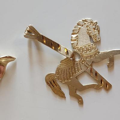 Sale Photo Thumbnail #257: This auction lot is for a Grouping of 14K Gold Charms.  Each of the five charms is marked 14K.  The grouping weighs about 3.6 grams on our scale. Use as the group or gift them out to your family and friends.