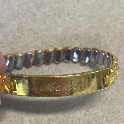 Vintage charm bracelet and engraved bracelet