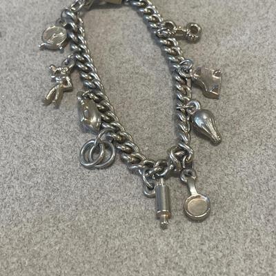Vintage charm bracelet and engraved bracelet