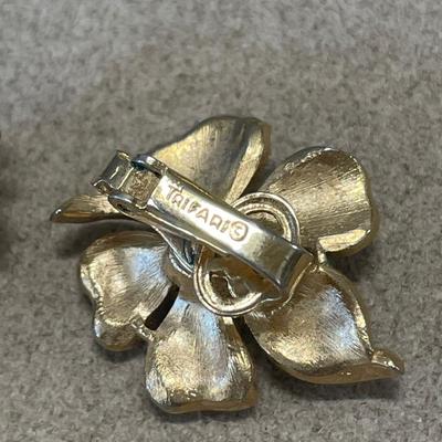 Trafari clip on flower earrings & glitter earrings