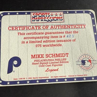 Mike Schmidt Autographed Figurine #432/975