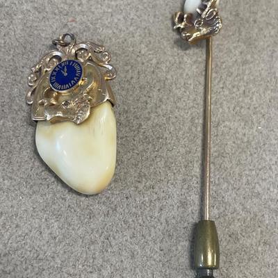 BPOE Elk tooth pendant and pin