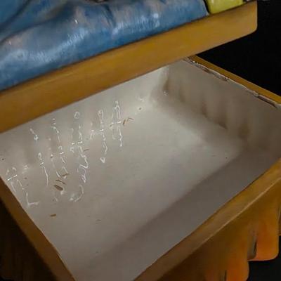 Vintage Mid-Century Sleeping Santa Claus Cookie Jar / Candy Dish – Hand-Painted Ceramic by Alberta’s Molds (1950s)