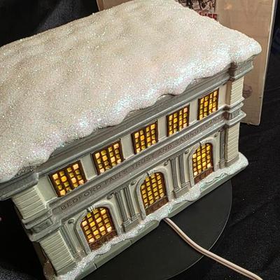 “It’s a Wonderful Life” Illuminated Bedford Falls Trust & Savings Bank – Enesco Holiday Village Collectible