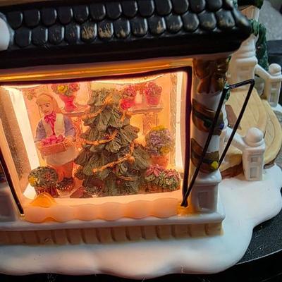 2001 Hershey’s Holiday Village – Illuminated “Hershey’s Florist” Porcelain Christmas House (Limited Edition)