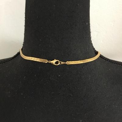 Vintage goldtone, mid-century, textured, leaf statement, necklace