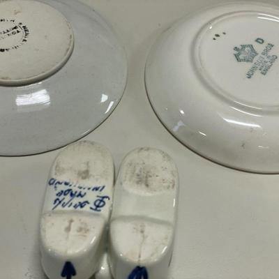 Small plates and porcelain shoes collectibles
