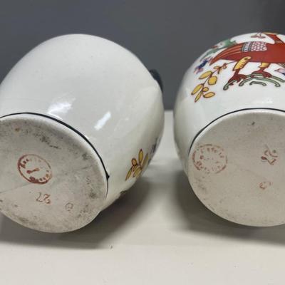 Czechoslovakian Art Deco pottery mini vases