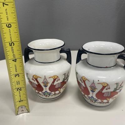 Czechoslovakian Art Deco pottery mini vases