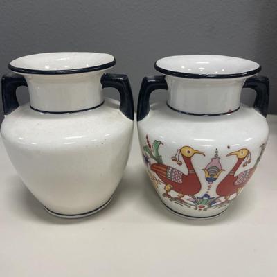 Czechoslovakian Art Deco pottery mini vases