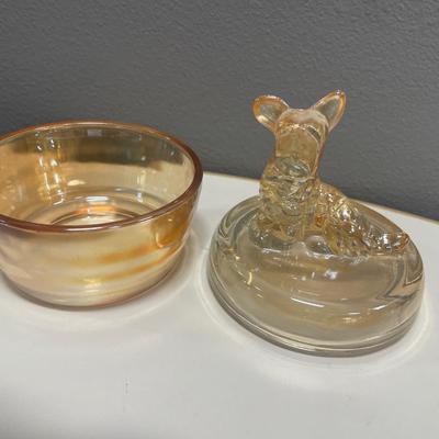 Marigold Scottie trinket holder with lid