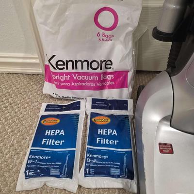 Sale Photo Thumbnail #281: Kenmore Elite Vacuum Model #12531150610 with some bags, filters and accessories as shown. Pet free home.