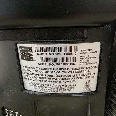 Sale Photo Thumbnail #284: Kenmore Elite Vacuum Model #12531150610 with some bags, filters and accessories as shown. Pet free home.