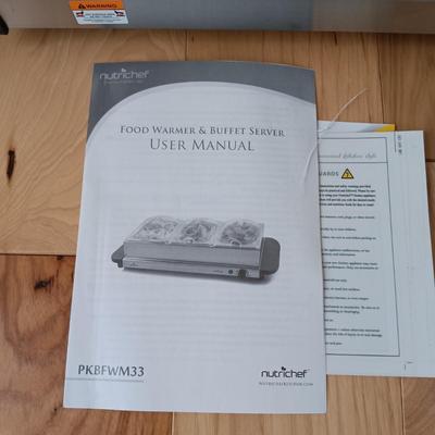 LOT 25: Nutrichef Food Warmer / Buffet Server, Worldwide Home Products Buffet Server & Grilling Basket