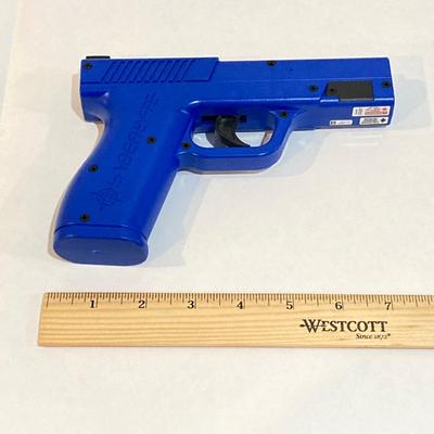 LOT 29: LaserLyte LT-TTL 008821 Trigger Blue Pistol with Built In Laser and Box of Dynamic Shooters Paper Shooting Targets
