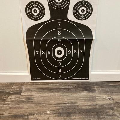 LOT 29: LaserLyte LT-TTL 008821 Trigger Blue Pistol with Built In Laser and Box of Dynamic Shooters Paper Shooting Targets