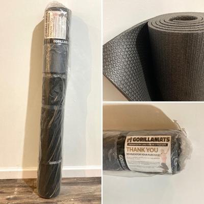 LOT 30: Gorillamats Premium Extra Large Exercise & Yoga Mat 48 Inch in Original Packaging with Bonus Item