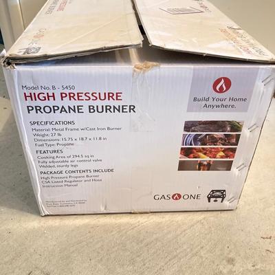 LOT 31: Gas One Outdoor High Pressure Propane Burner Model No. B-5450 in Original Box
