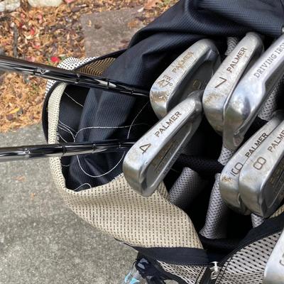 LOT 32: Palmer PHD Oversize Golf Clubs with Sun Mountain Multi Purpose Golf Bag