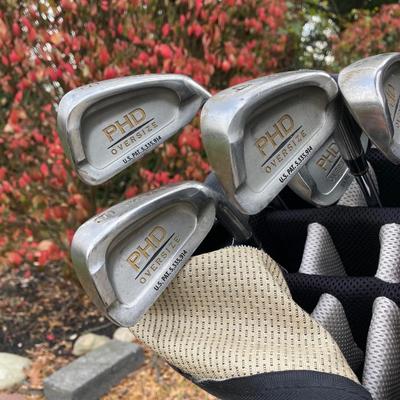 LOT 32: Palmer PHD Oversize Golf Clubs with Sun Mountain Multi Purpose Golf Bag