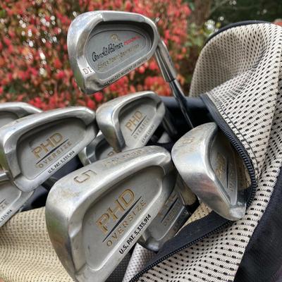 LOT 32: Palmer PHD Oversize Golf Clubs with Sun Mountain Multi Purpose Golf Bag