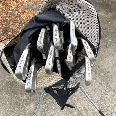 LOT 32: Palmer PHD Oversize Golf Clubs with Sun Mountain Multi Purpose Golf Bag