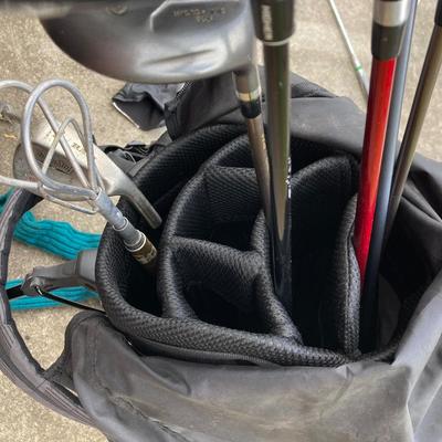 LOT 33: Collection of Golf Clubs and Accessories - Taylor Made, Callaway, Ram, Vesuvius Ceramic Putter with Ogio Golf Bag