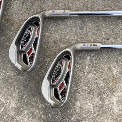 LOT 34: Ping G15 Purple Dot Golf Clubs / Irons and Ping Karsten Mfg. Corp. Putter