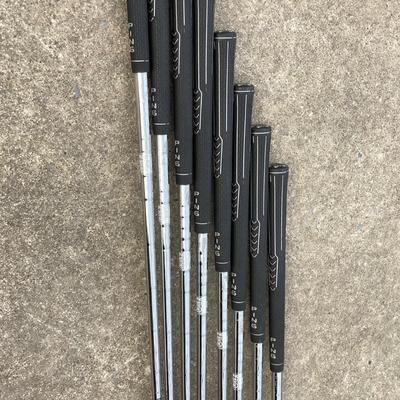 LOT 34: Ping G15 Purple Dot Golf Clubs / Irons and Ping Karsten Mfg. Corp. Putter