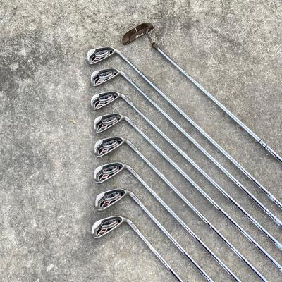 LOT 34: Ping G15 Purple Dot Golf Clubs / Irons and Ping Karsten Mfg. Corp. Putter