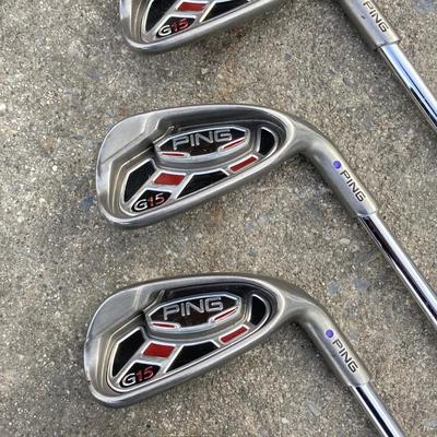 LOT 34: Ping G15 Purple Dot Golf Clubs / Irons and Ping Karsten Mfg. Corp. Putter