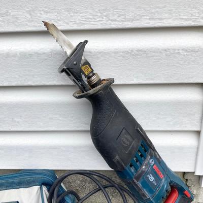 LOT 36: Bosch Reciprocating Saw RS325, Orbit Sander with Bosch Tool Bag and Contents