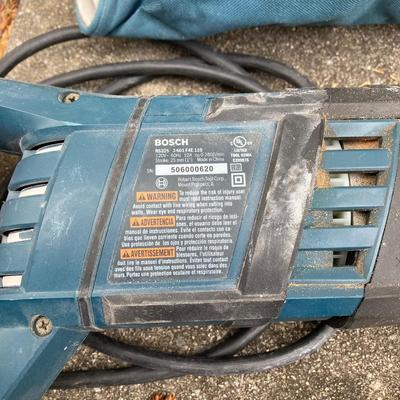 LOT 36: Bosch Reciprocating Saw RS325, Orbit Sander with Bosch Tool Bag and Contents