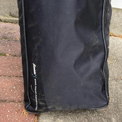 LOT 37: Outdoor Yard Games Collection in Storage Bags - Champion Sports Horseshoes, Franklin Volleyball & Badminton Set and Pointyard...