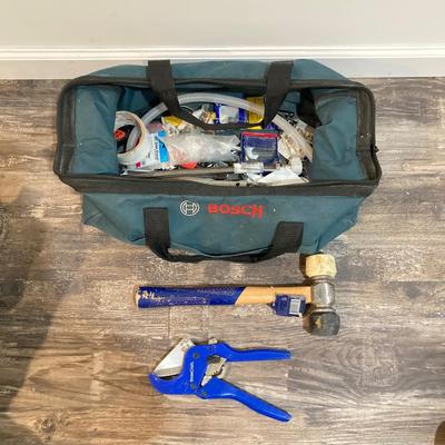 LOT 41: Pair of Bosch Tool Bags with Assorted Tools and More