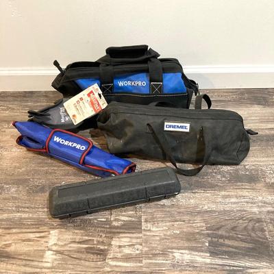 LOT 42: Collection of Hand Tools - Dremel Ultra Saw, Workpro Tools / Bag with Contents and More