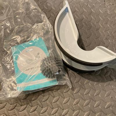 LOT 47: Collection of Fitness / Wellness Equipment - Ball Weights, Title Classic Pro Gym Timer, Back / Calf Stretchers and Water Bottles