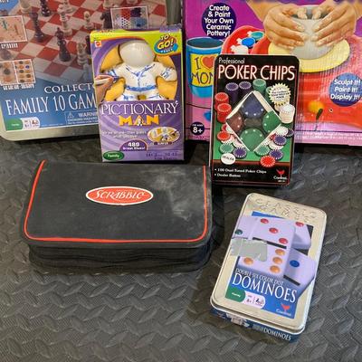 LOT 48: Game Night Collection and More - Brain Quest, Hot Wheels / Matchbox, Uno, Scrabble, Pictionary, Dominoes, Chess and Pottery Wheel