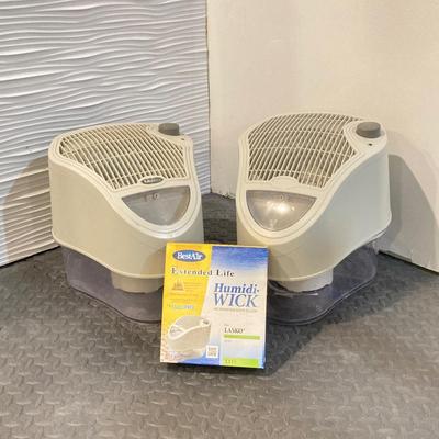 LOT 49: Pair of Lasko Portable Model 1115 Air Purifiers with Box of Filters