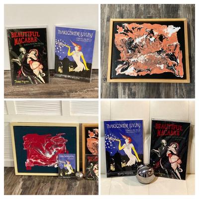 LOT 51: Pair of Abstract Painting Work of Art, Thomas Negovan Books on German Art Deco / Rare and Peculiar Posters and More