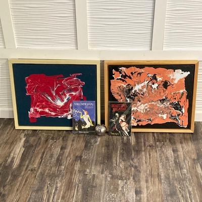 LOT 51: Pair of Abstract Painting Work of Art, Thomas Negovan Books on German Art Deco / Rare and Peculiar Posters and More