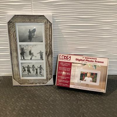 LOT 54: Metal City Skyline Wall Hanging / Art, ADs Digital Photo Frame and Picture Frame