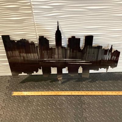 LOT 54: Metal City Skyline Wall Hanging / Art, ADs Digital Photo Frame and Picture Frame