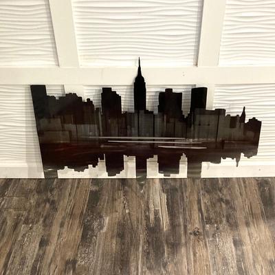 LOT 54: Metal City Skyline Wall Hanging / Art, ADs Digital Photo Frame and Picture Frame