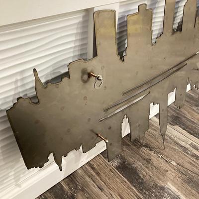 LOT 54: Metal City Skyline Wall Hanging / Art, ADs Digital Photo Frame and Picture Frame