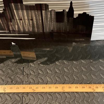 LOT 54: Metal City Skyline Wall Hanging / Art, ADs Digital Photo Frame and Picture Frame