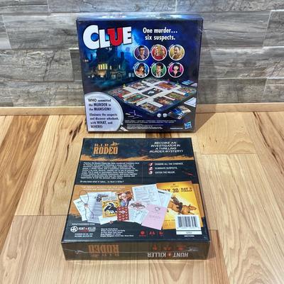 LOT 59: Collection of New in Package Board Games, Lego Building Set and Puzzles (Hunt Killer, Clue, Technic, The Office)